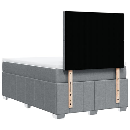Boxspring met matras stof lichtgrijs 120x190 cm