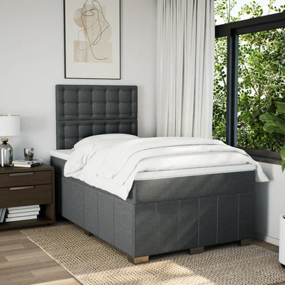 Boxspring met matras stof donkergrijs 120x190 cm
