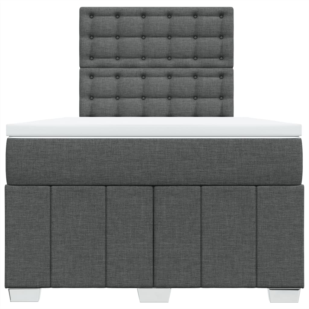 Boxspring met matras stof donkergrijs 120x190 cm