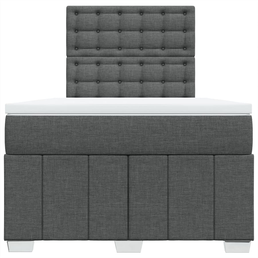 Boxspring met matras stof donkergrijs 120x190 cm
