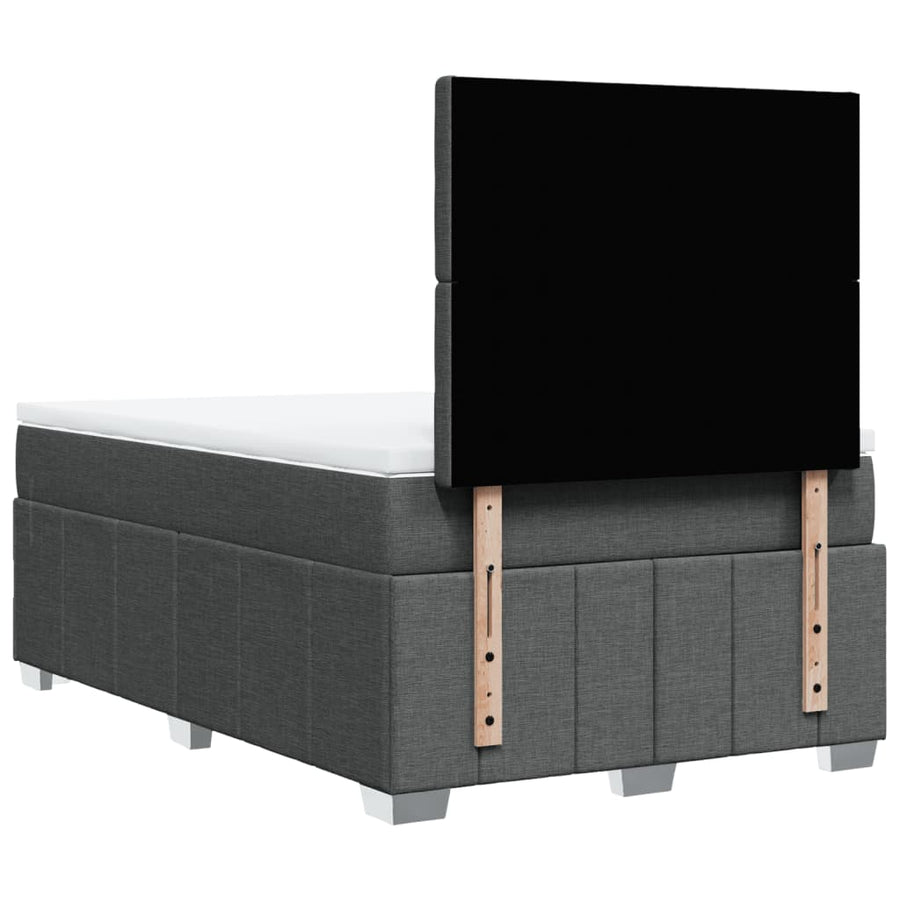 Boxspring met matras stof donkergrijs 120x190 cm