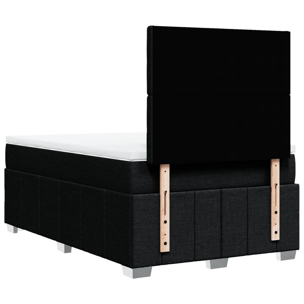 Boxspring met matras stof zwart 120x190 cm