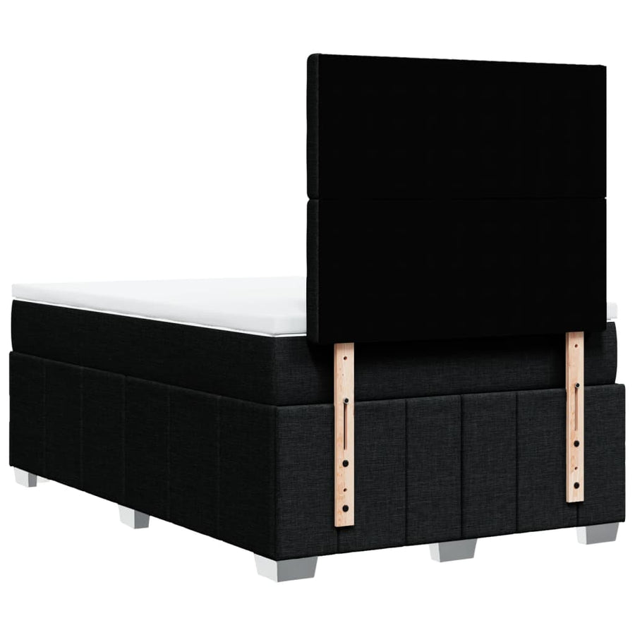Boxspring met matras stof zwart 120x190 cm