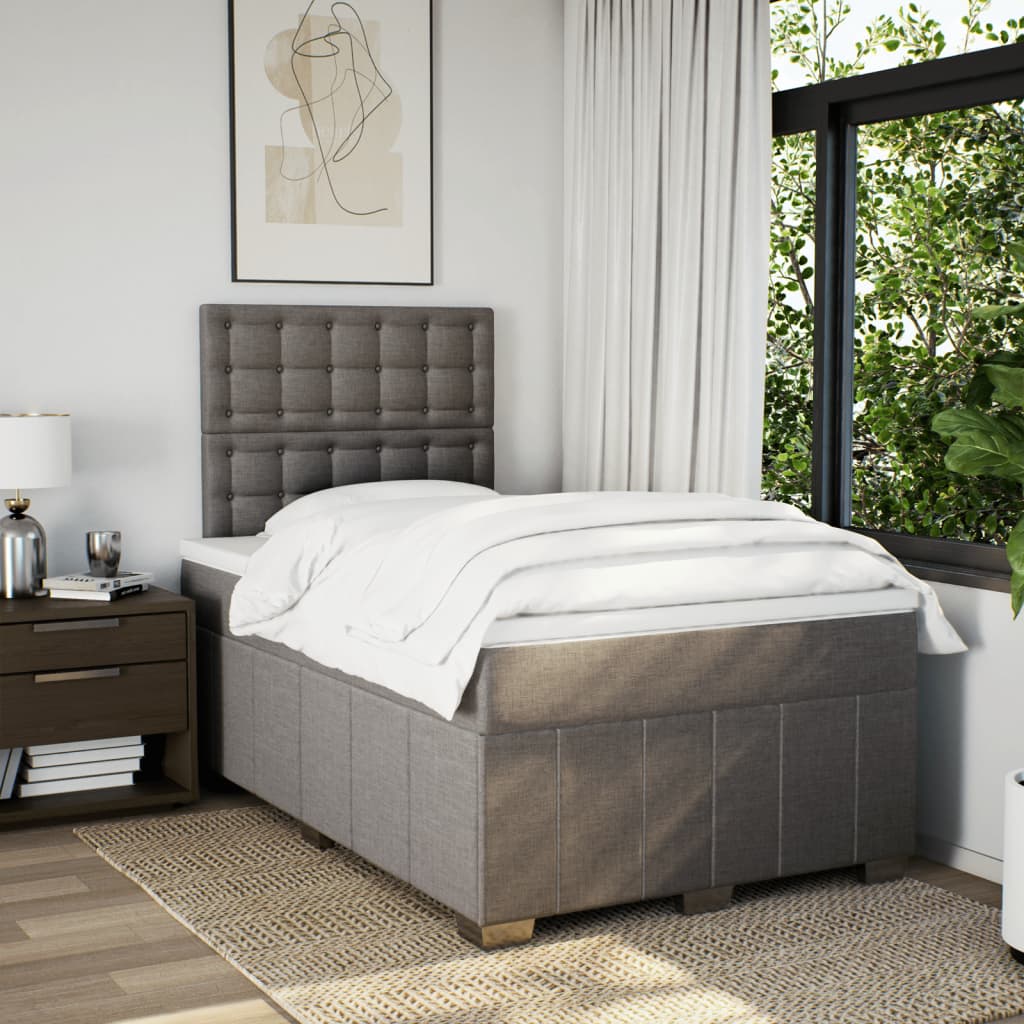 Boxspring met matras stof taupe 120x190 cm