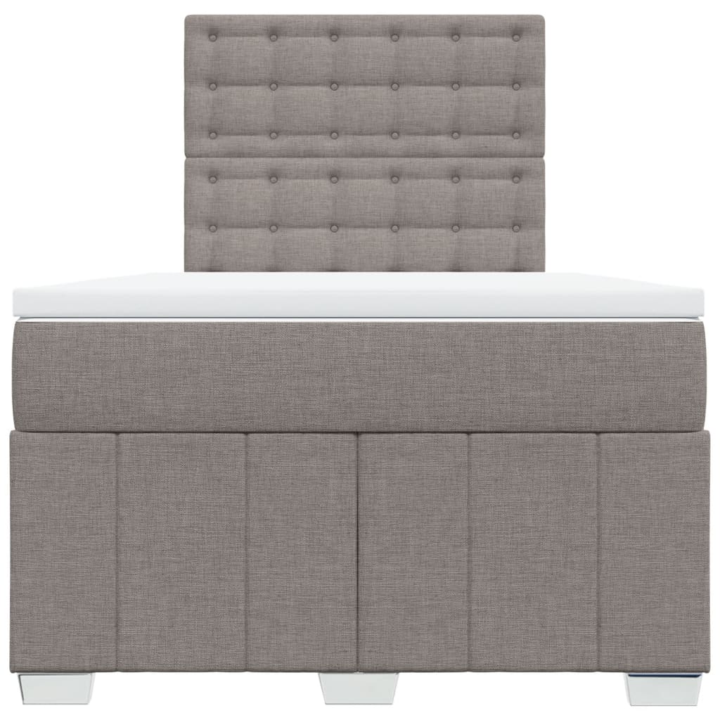 Boxspring met matras stof taupe 120x190 cm