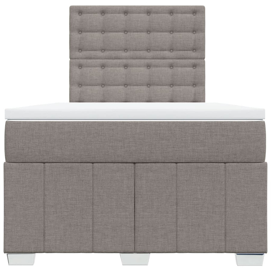 Boxspring met matras stof taupe 120x190 cm