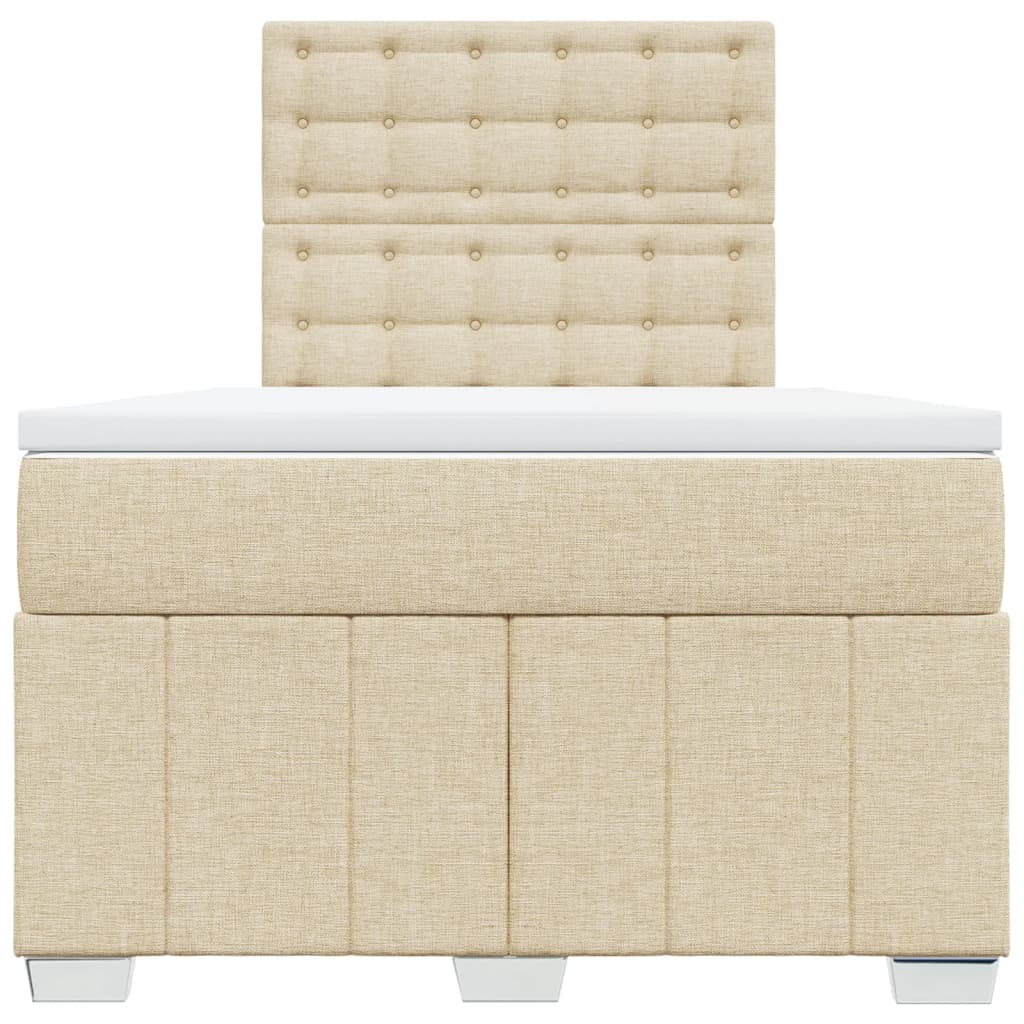 Boxspring met matras stof crèmekleurig 120x190 cm