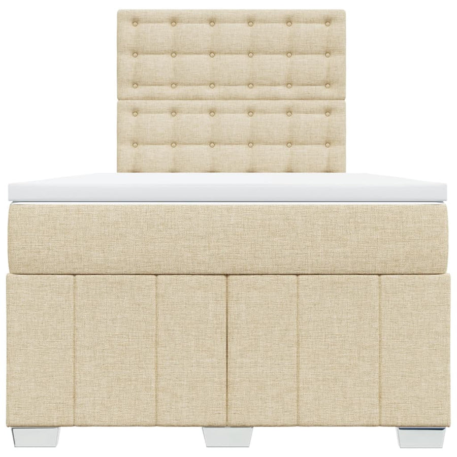 Boxspring met matras stof crèmekleurig 120x190 cm