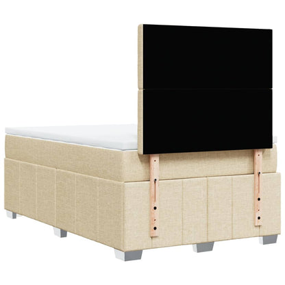 Boxspring met matras stof crèmekleurig 120x190 cm