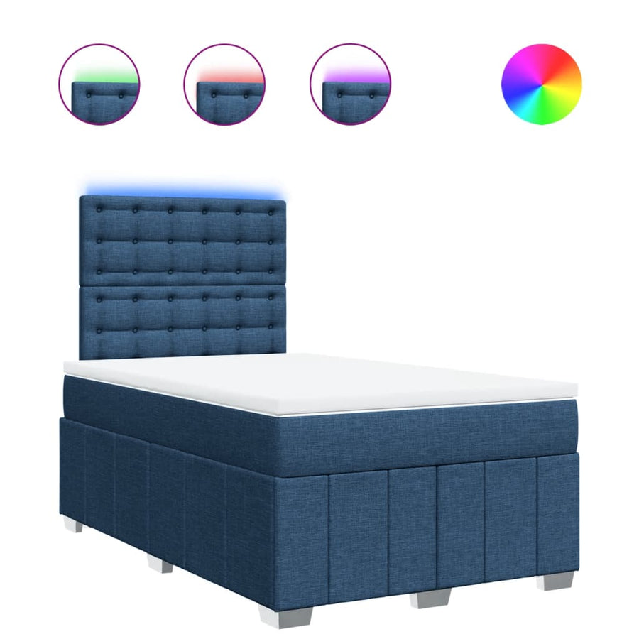Boxspring Met Matras Stof 120 x 190 cm Blauw