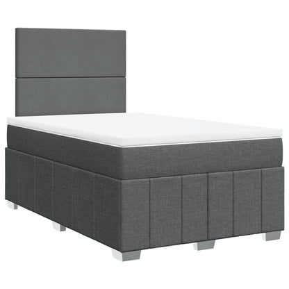 Boxspring met matras stof donkergrijs 120x200 cm