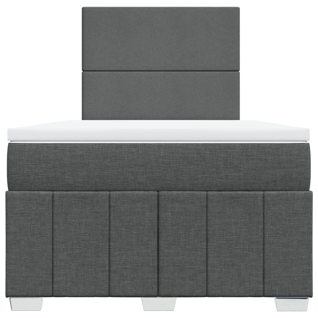 Boxspring met matras stof donkergrijs 120x200 cm