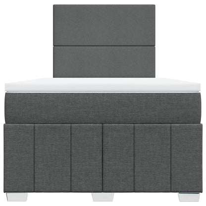 Boxspring met matras stof donkergrijs 120x200 cm