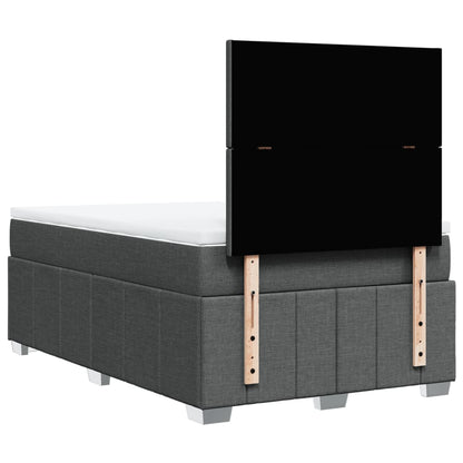 Boxspring met matras stof donkergrijs 120x200 cm