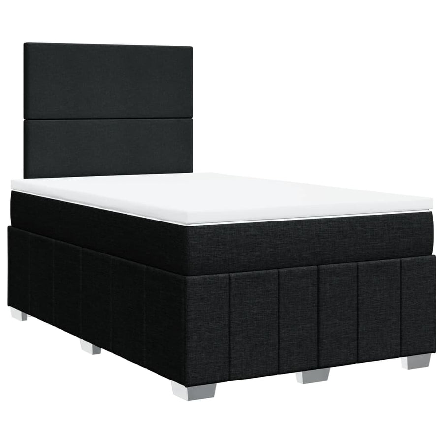 Boxspring met matras stof zwart 120x200 cm