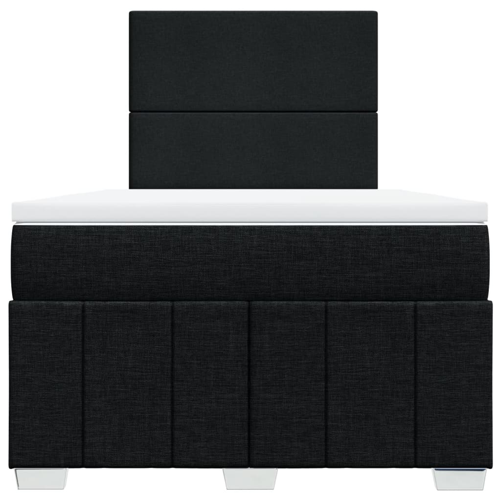 Boxspring met matras stof zwart 120x200 cm