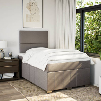 Boxspring met matras stof taupe 120x200 cm