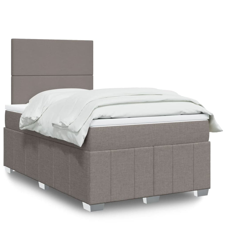 Boxspring met matras stof taupe 120x200 cm