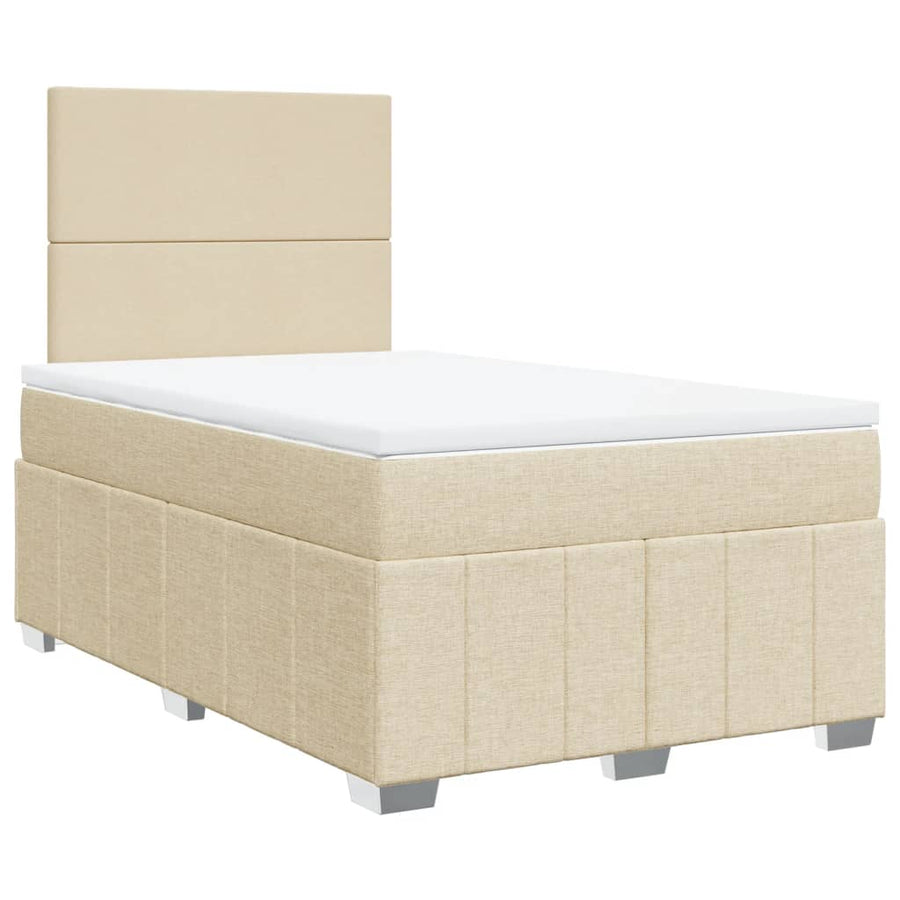 Boxspring met matras stof crèmekleurig 120x200 cm