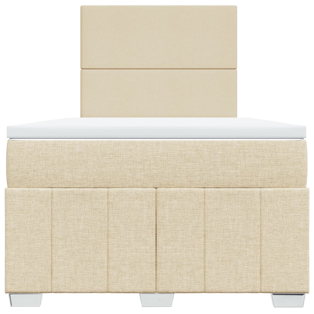 Boxspring met matras stof crèmekleurig 120x200 cm