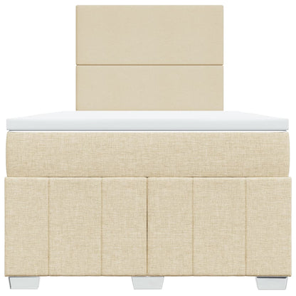 Boxspring met matras stof crèmekleurig 120x200 cm