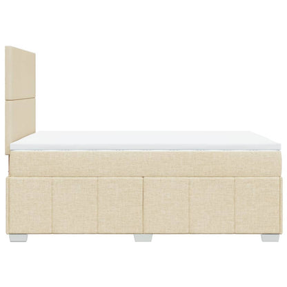 Boxspring met matras stof crèmekleurig 120x200 cm