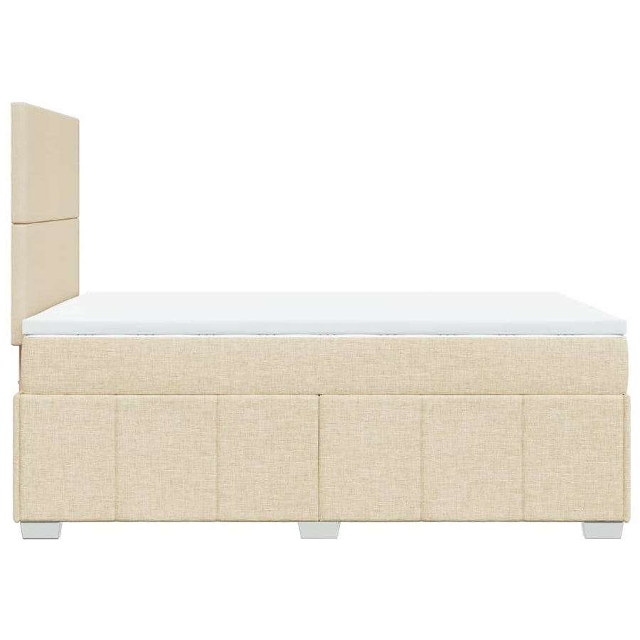 Boxspring met matras stof crèmekleurig 120x200 cm