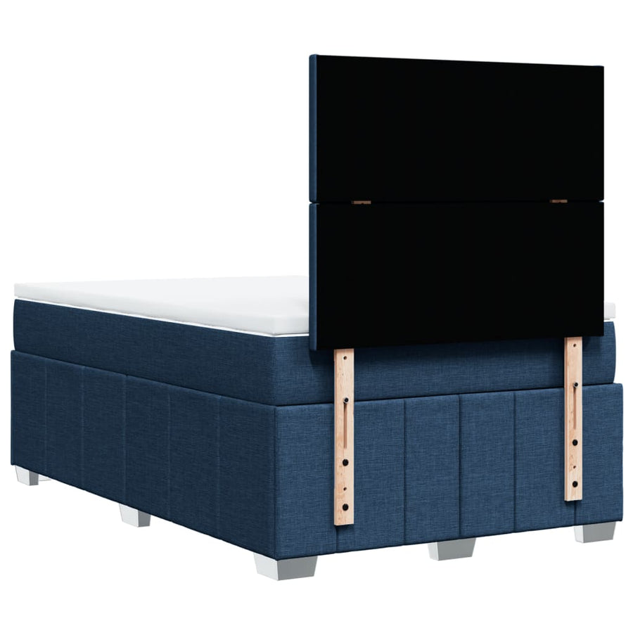 Boxspring Met Matras Stof Blauw 120X200 Cm