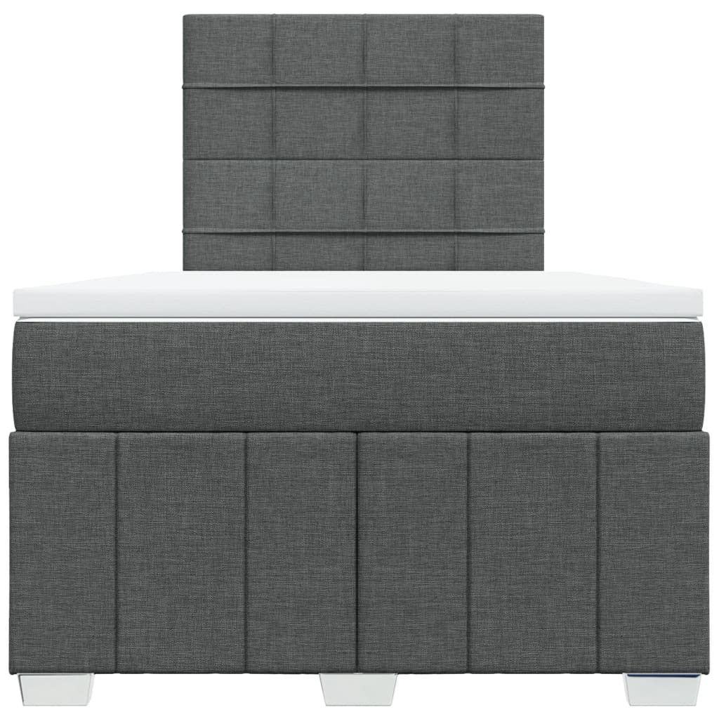 Boxspring met matras stof donkergrijs 120x200 cm