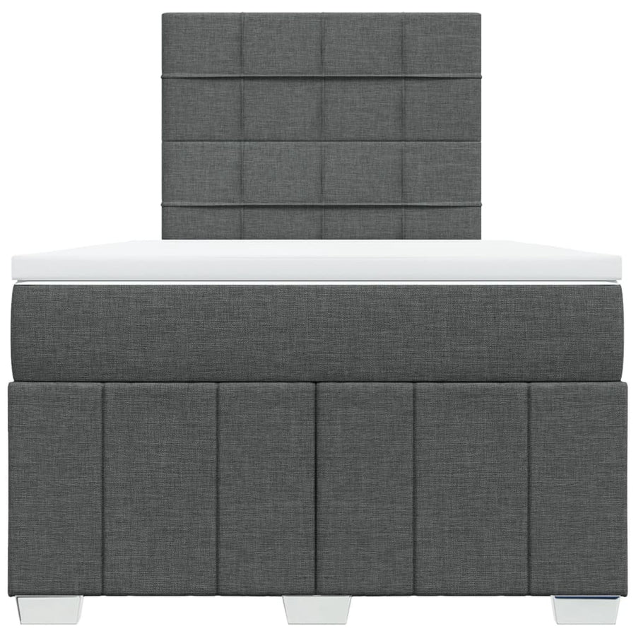 Boxspring met matras stof donkergrijs 120x200 cm