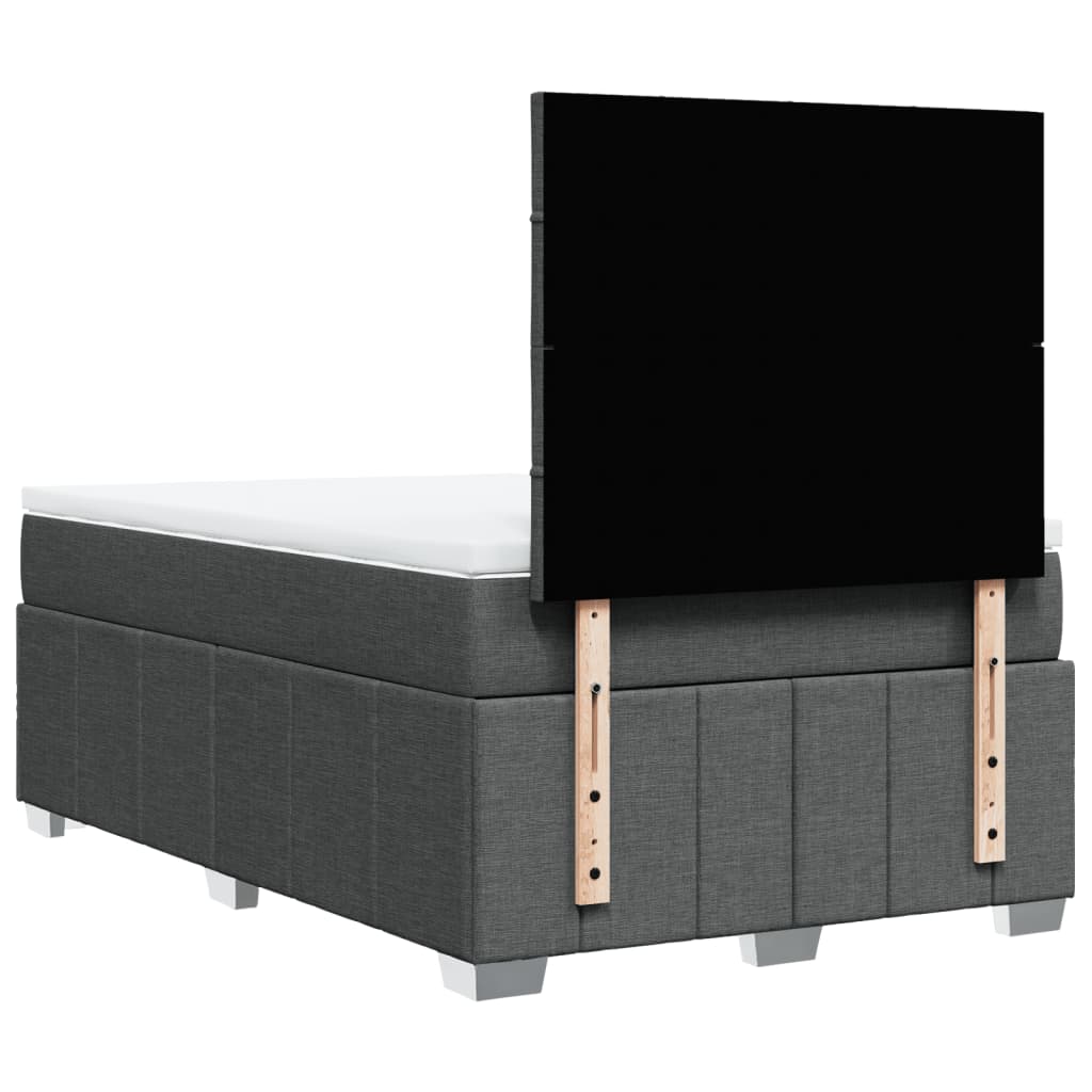 Boxspring met matras stof donkergrijs 120x200 cm