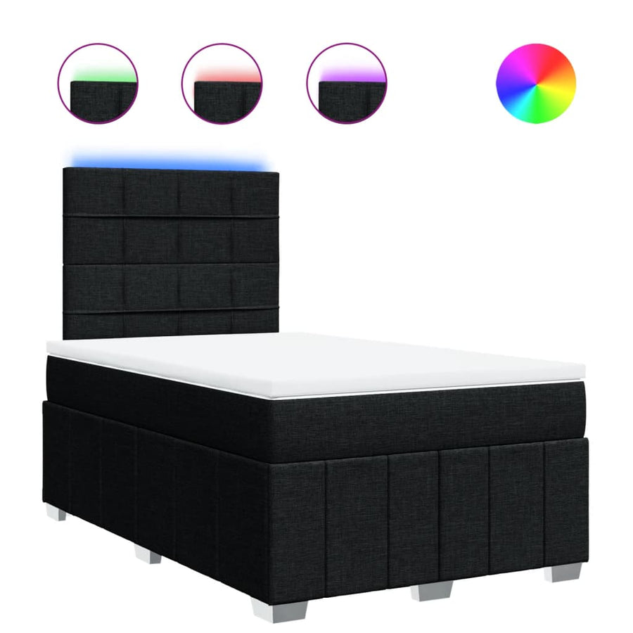 Boxspring met matras stof zwart 120x200 cm