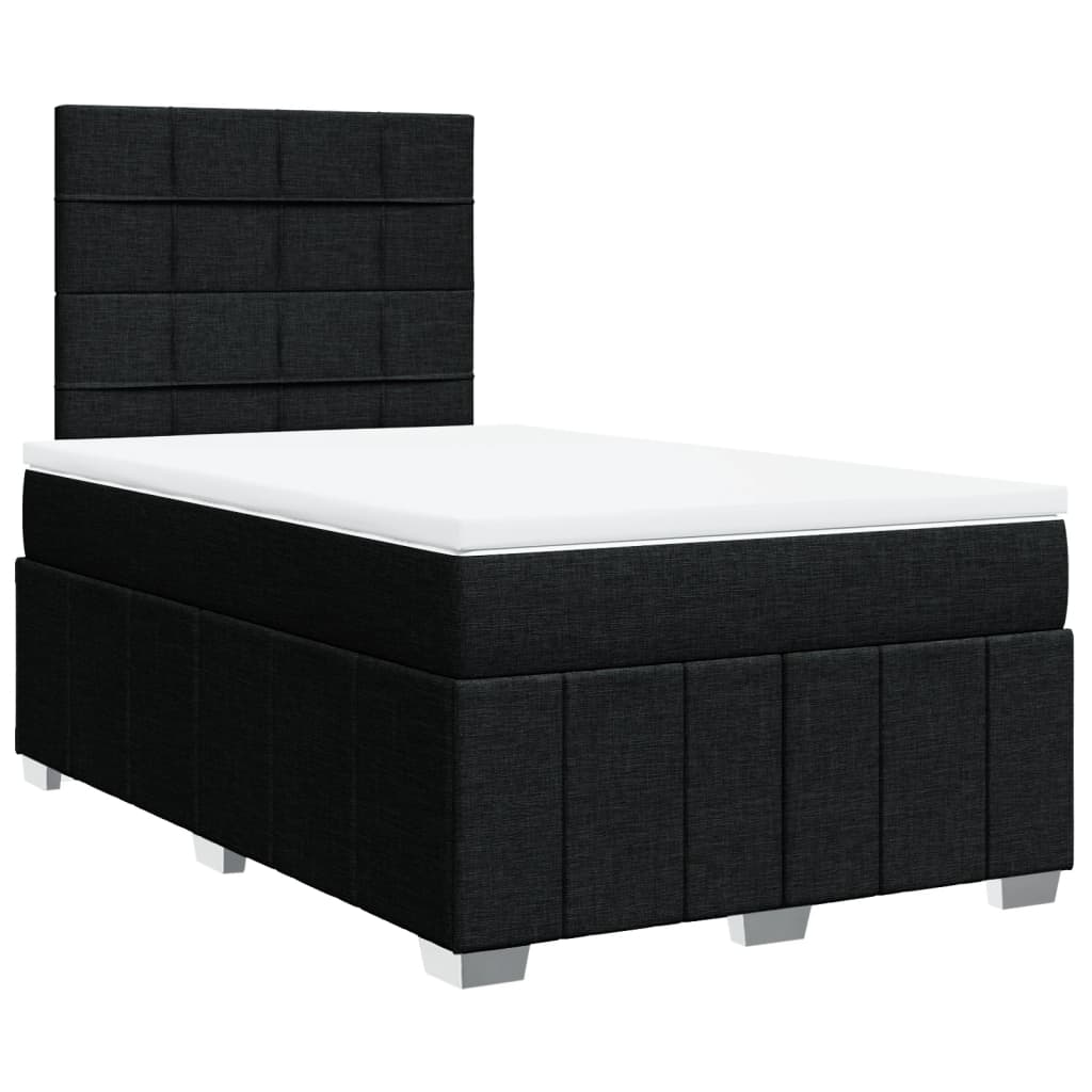 Boxspring met matras stof zwart 120x200 cm