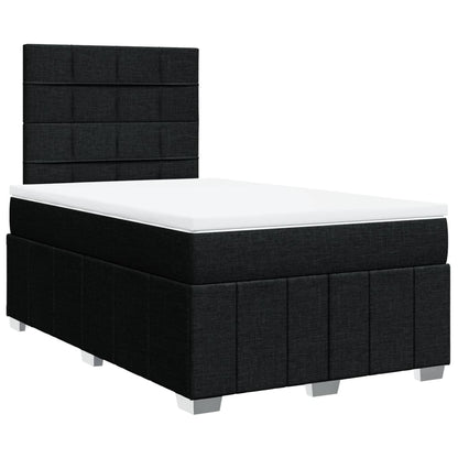 Boxspring met matras stof zwart 120x200 cm