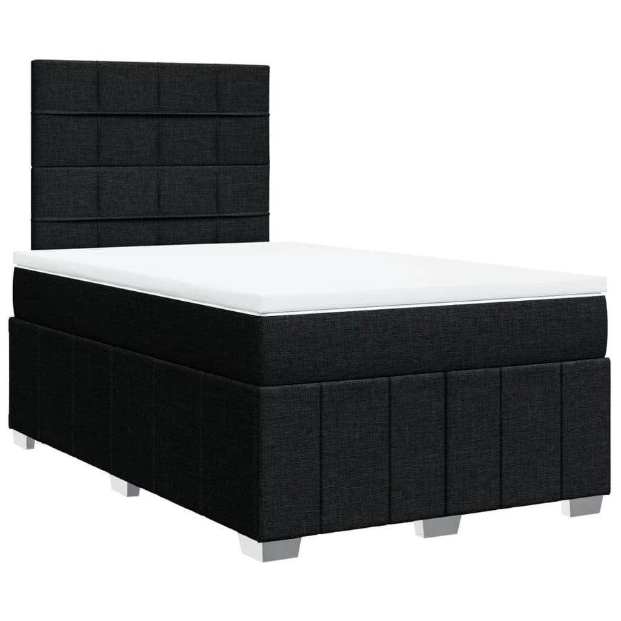 Boxspring met matras stof zwart 120x200 cm