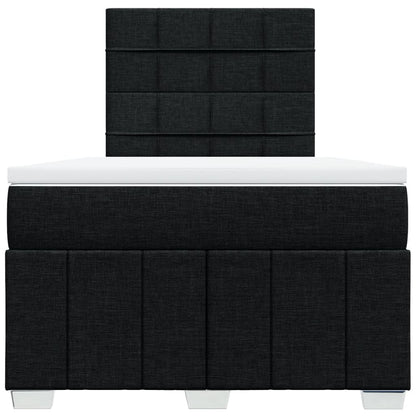 Boxspring met matras stof zwart 120x200 cm