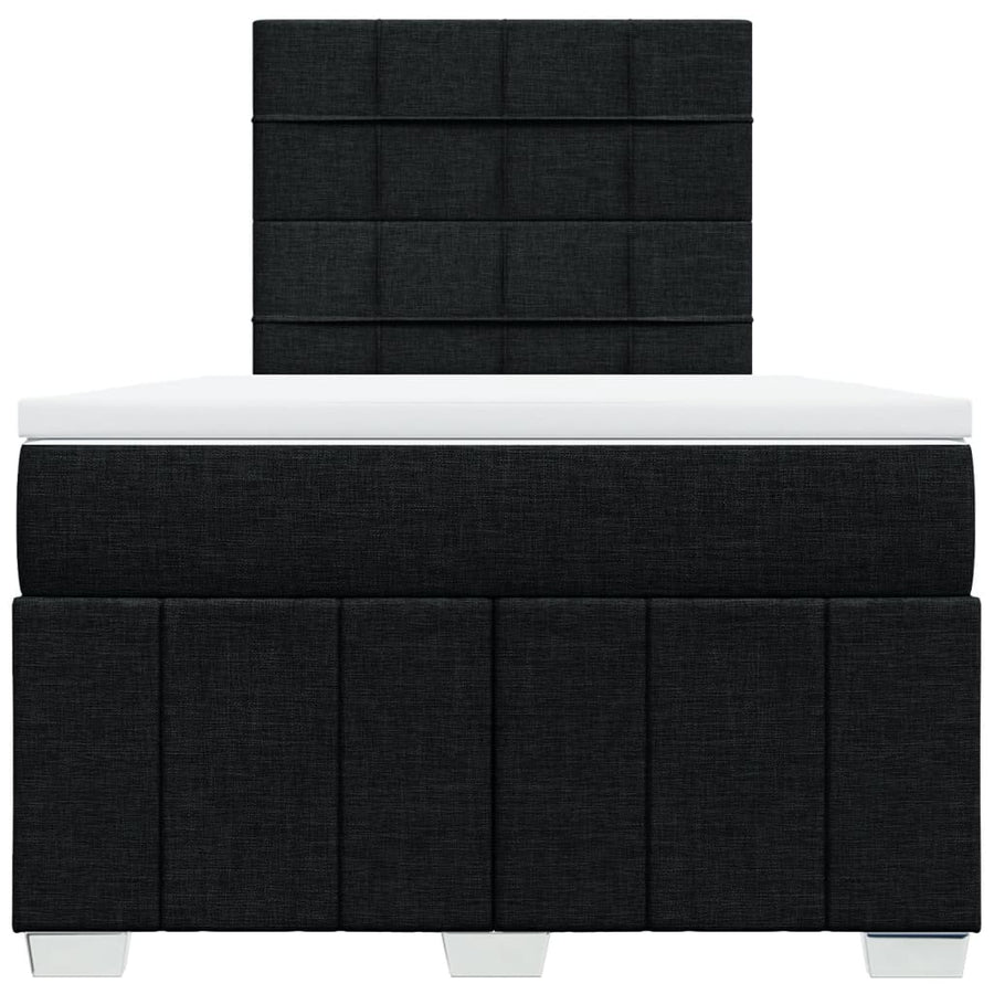 Boxspring met matras stof zwart 120x200 cm