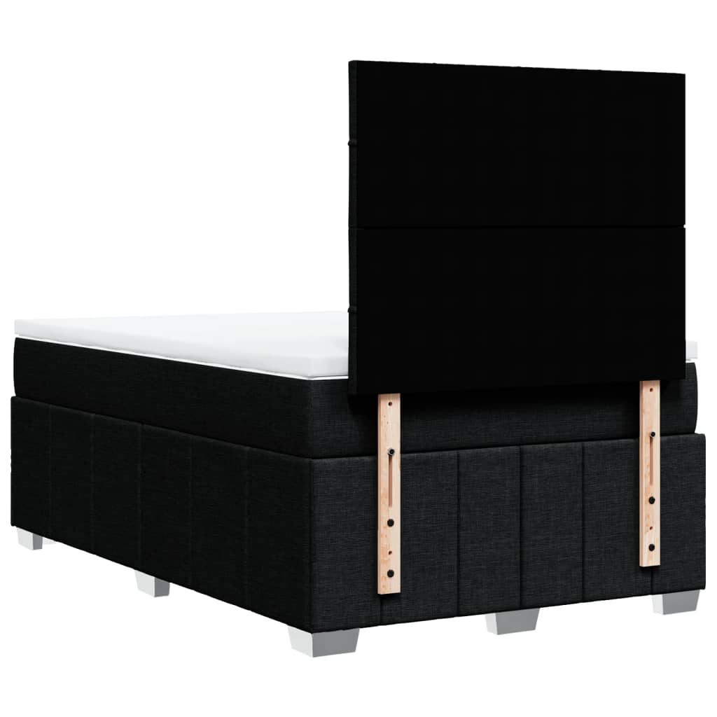 Boxspring met matras stof zwart 120x200 cm