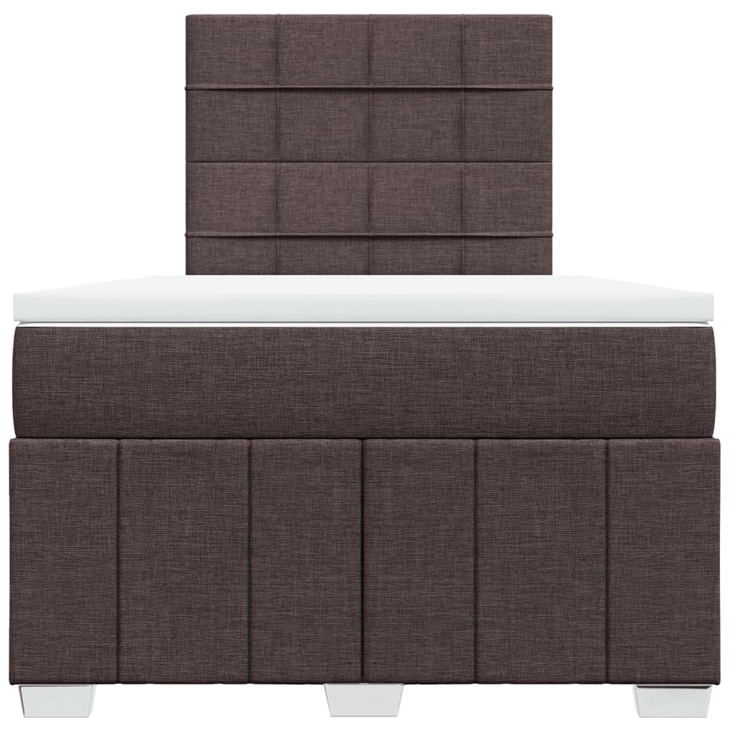 Boxspring met matras stof donkerbruin 120x200 cm