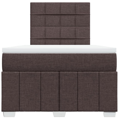 Boxspring met matras stof donkerbruin 120x200 cm