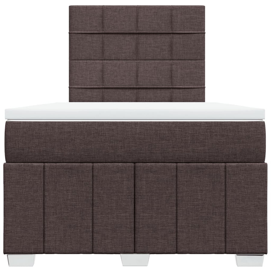 Boxspring met matras stof donkerbruin 120x200 cm