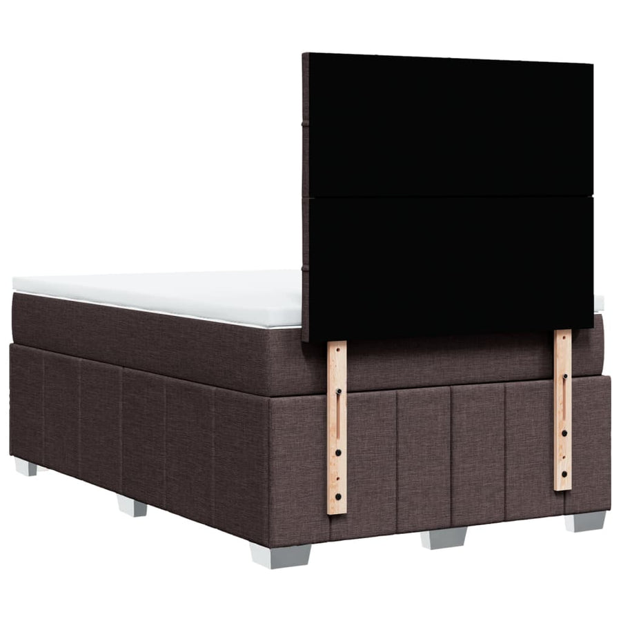 Boxspring met matras stof donkerbruin 120x200 cm