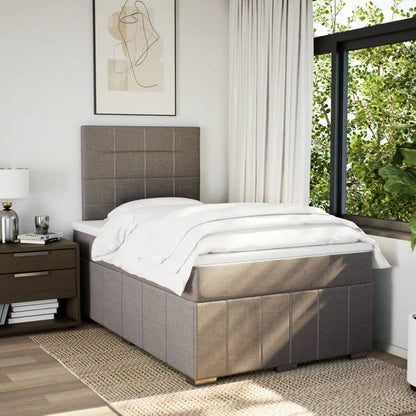 Boxspring met matras stof taupe 120x200 cm