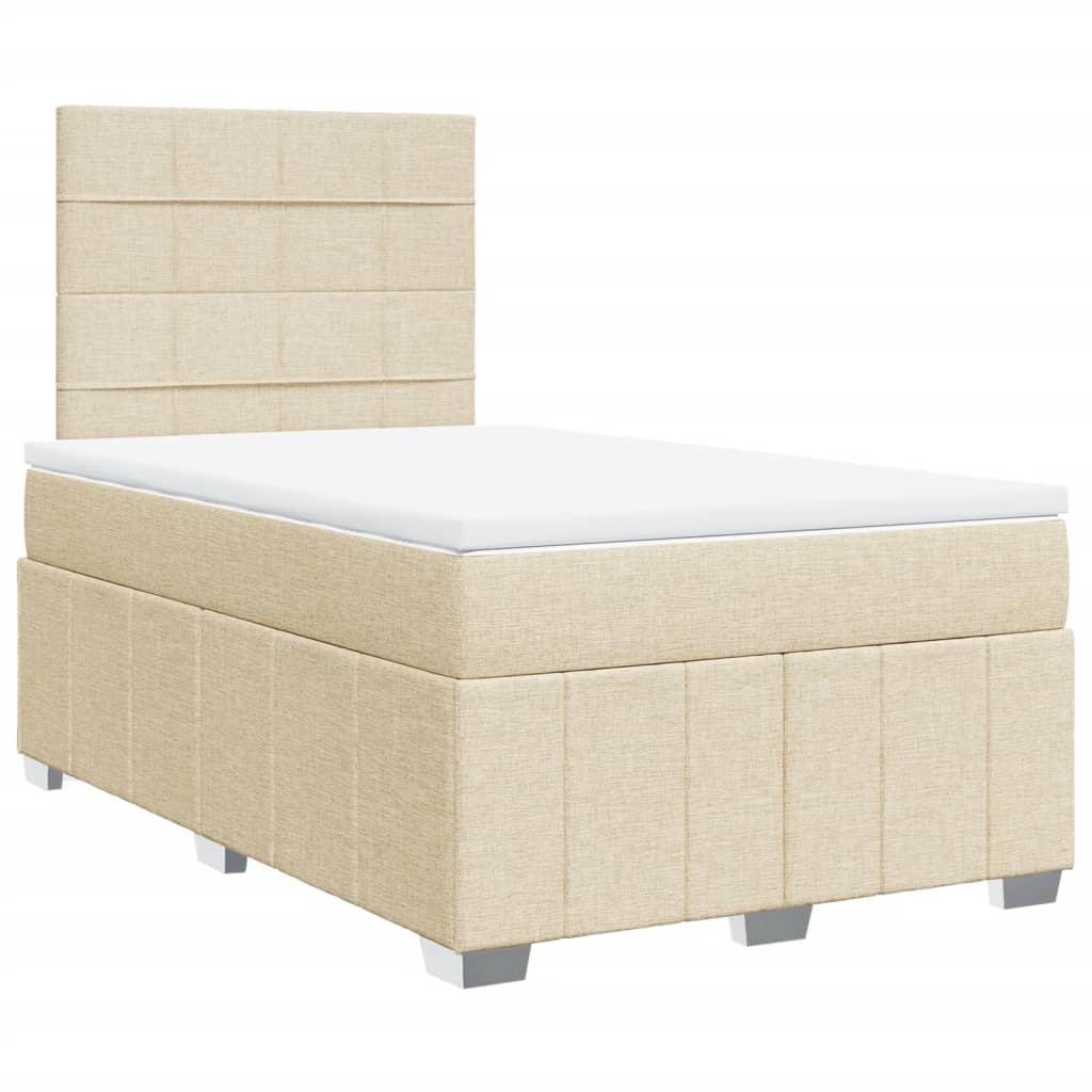 Boxspring met matras stof crèmekleurig 120x200 cm