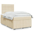 Box spring with fabric mattress, cream, 120x200 cm