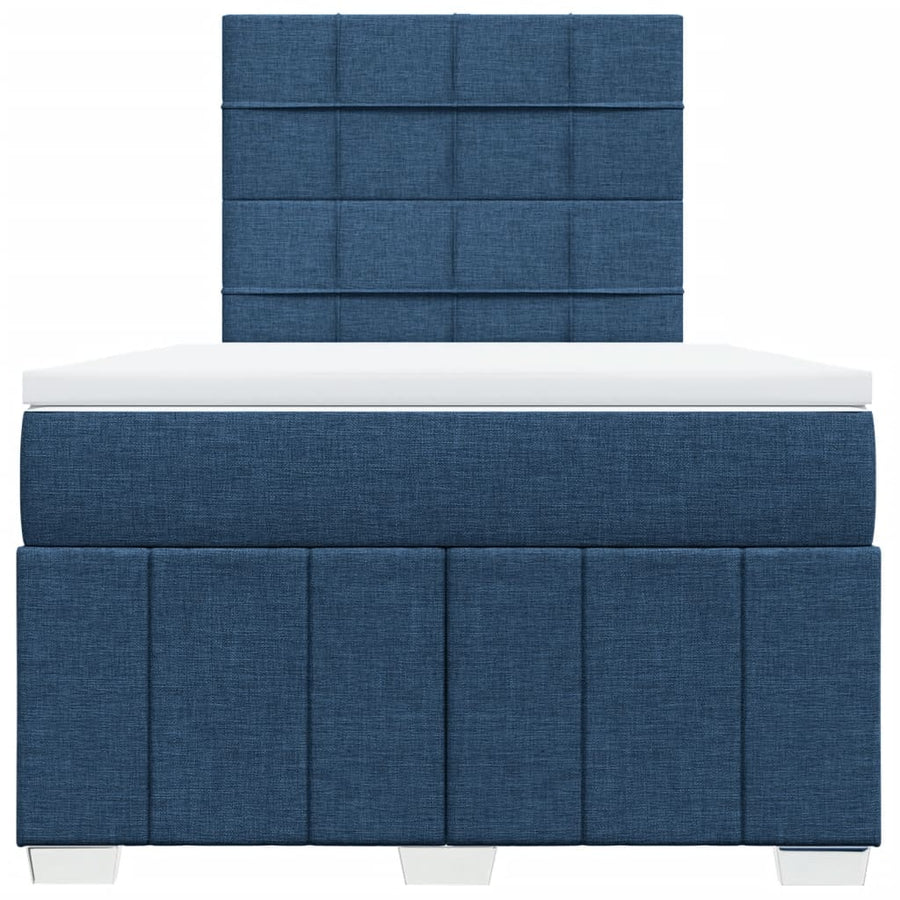 Boxspring met matras stof blauw 120x200 cm