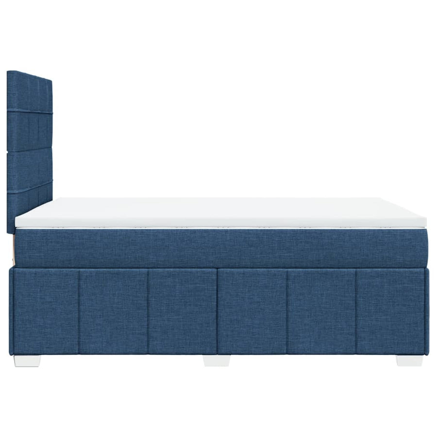 Boxspring met matras stof blauw 120x200 cm