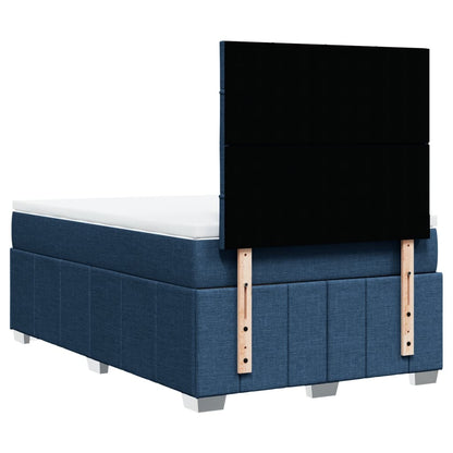 Boxspring met matras stof blauw 120x200 cm