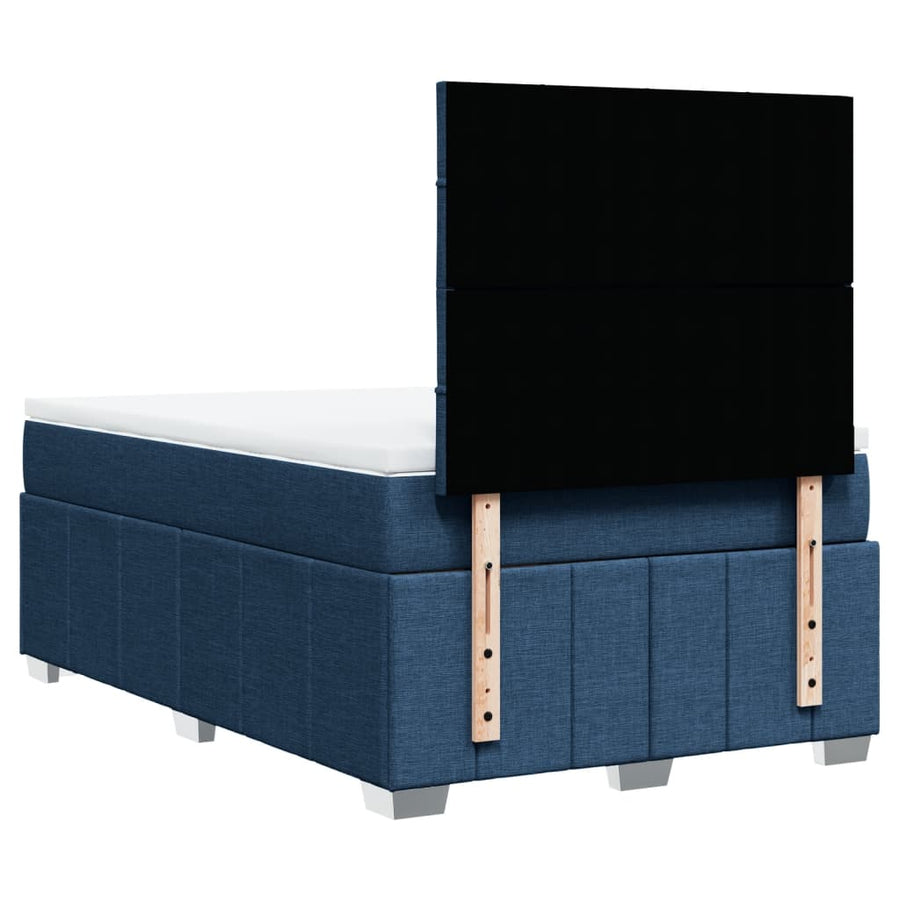 Boxspring met matras stof blauw 120x200 cm