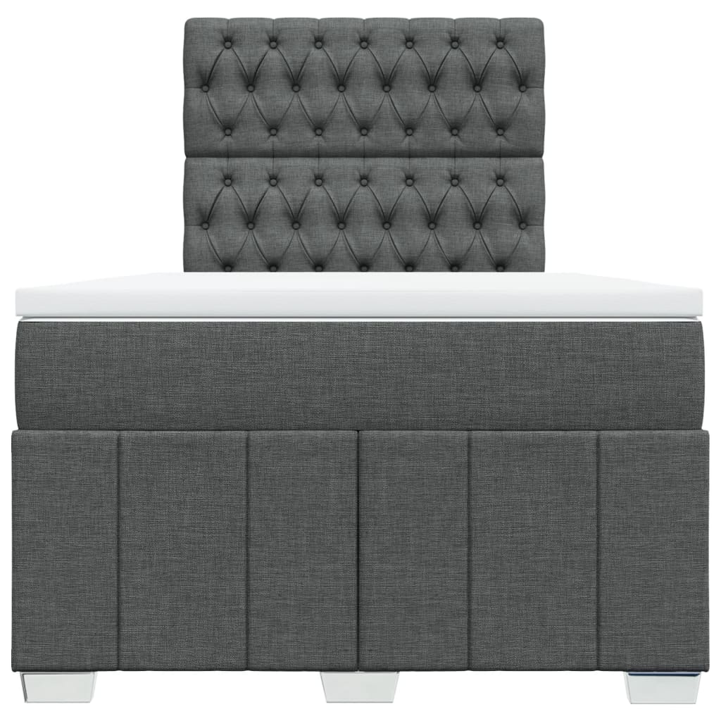 Boxspring met matras stof donkergrijs 120x200 cm